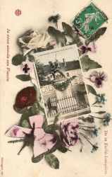 Carte fantaisie - De La Fert-Loupire, je vous envoie ces fleurs (1914)